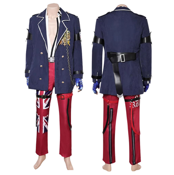 Tekken Costume Steve Fox Blue Outfit Cosplay For Adult Man Halloween Carnival Suit